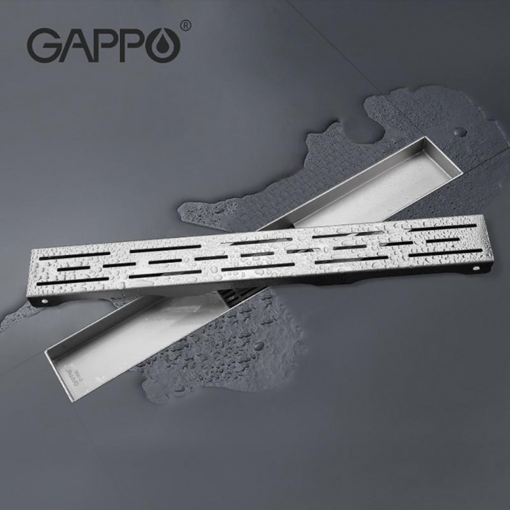 Душовий трап GAPPO G810007-1, 70х1000мм, нержавіюча сталь, сатин фото