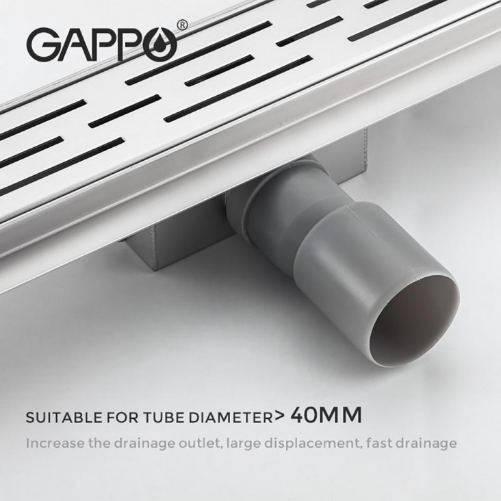 Душовий трап GAPPO G810007-1, 70х1000мм, нержавіюча сталь, сатин фото