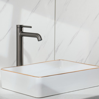 Высокий смеситель для умывальника GAPPO G1006-29, оружейная сталь