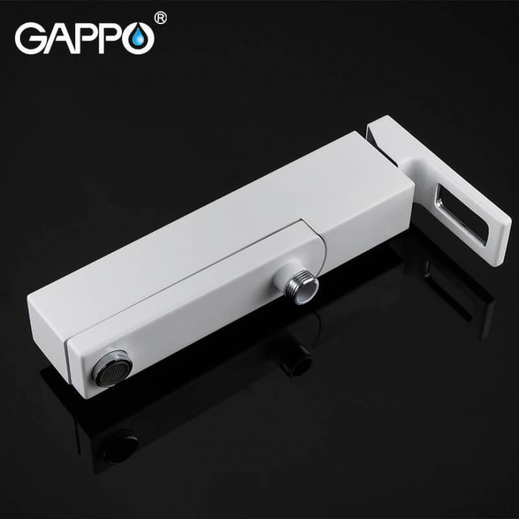 Змішувач для ванни GAPPO G3217-8, білий/хром фото