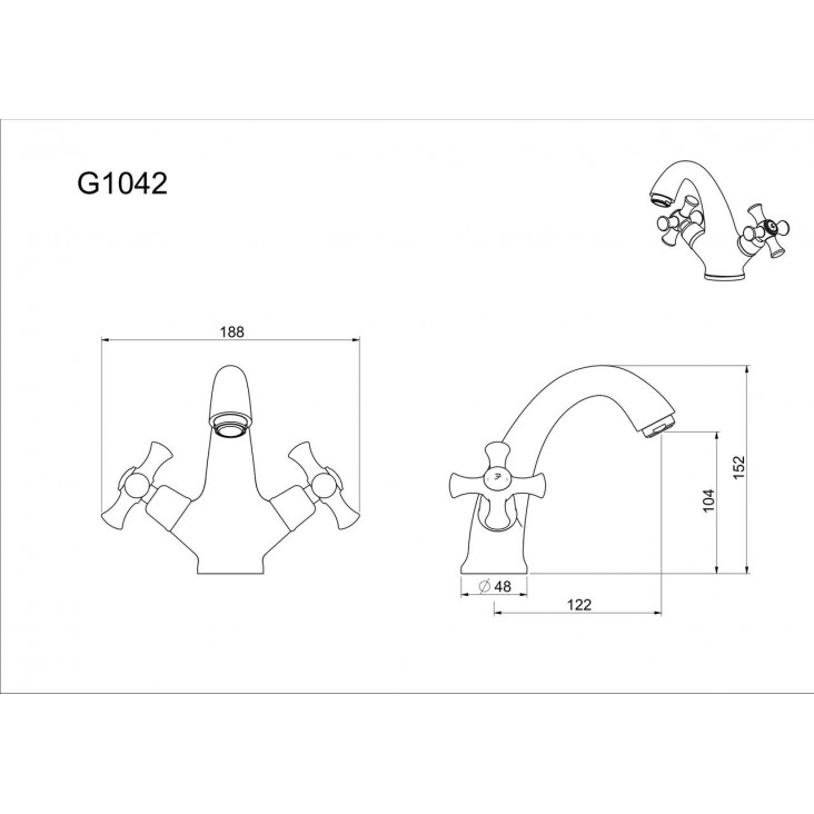 Змішувач для раковини GAPPO G1042 фото