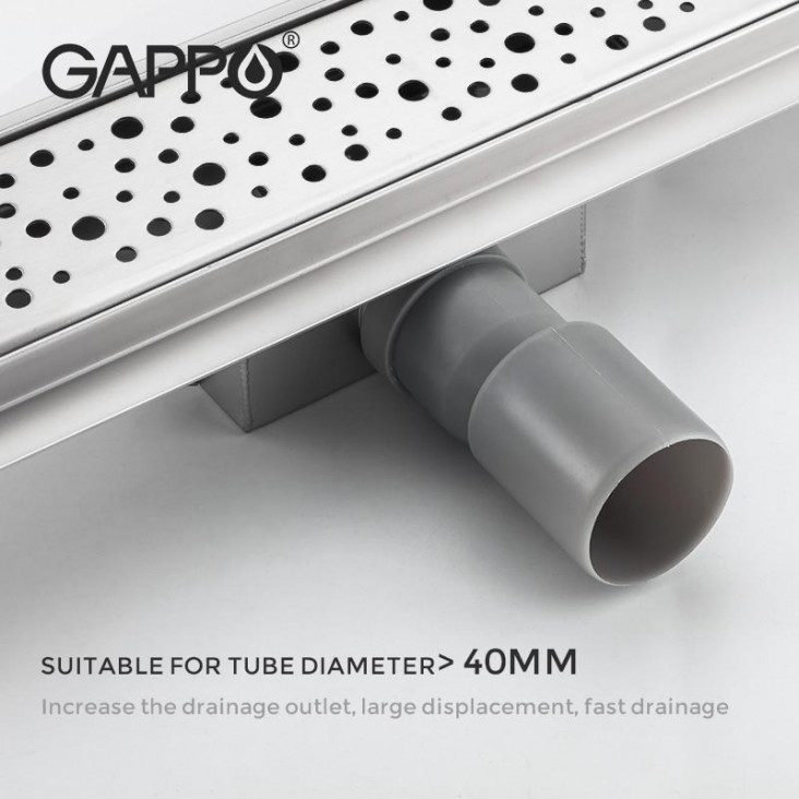 Трап для душу GAPPO G86007-2, 70х600 мм, нержавіюча сталь, сатин фото