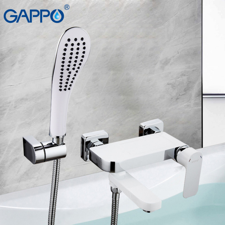Змішувач для ванни GAPPO G48 G3248, білий/хром фото