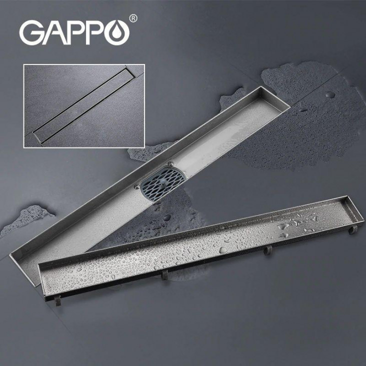 Трап для душу GAPPO G83007-4, 70х300 мм, нержавіюча сталь, під плитку, сатин фото
