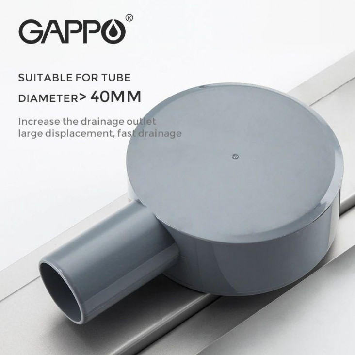 Трап для душу GAPPO G83007-4, 70х300 мм, нержавіюча сталь, під плитку, сатин фото