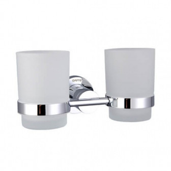 Держатель 2й стакан для щеток GAPPO G1808, латунь, хром