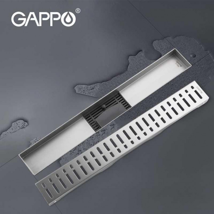 Трап для душу GAPPO G84007-3, 70х400 мм, нержавіюча сталь, сатин фото
