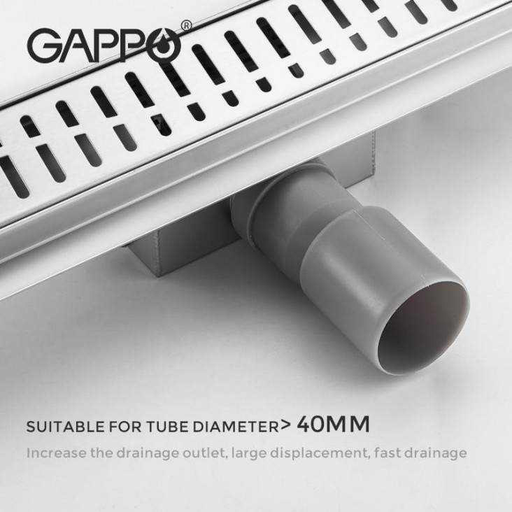 Трап для душу GAPPO G84007-3, 70х400 мм, нержавіюча сталь, сатин фото