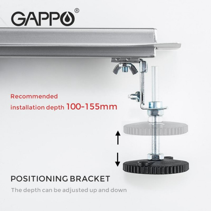 Трап для душу GAPPO G84007-3, 70х400 мм, нержавіюча сталь, сатин фото
