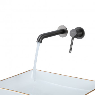 Встраиваемый смеситель для умывальника GAPPO G1206-9, оружейная сталь