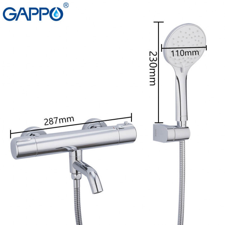 Змішувач для ванни з термостатом GAPPO G3290 фото