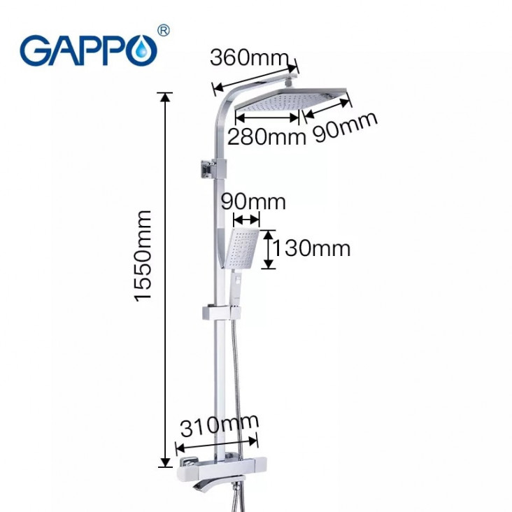 Душова система з термостатом GAPPO G2407-50 фото